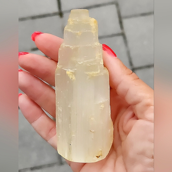 Anthropologie Terrain 3 3/4" Selenite Crystal Castle Tower - Picture 3 of 5